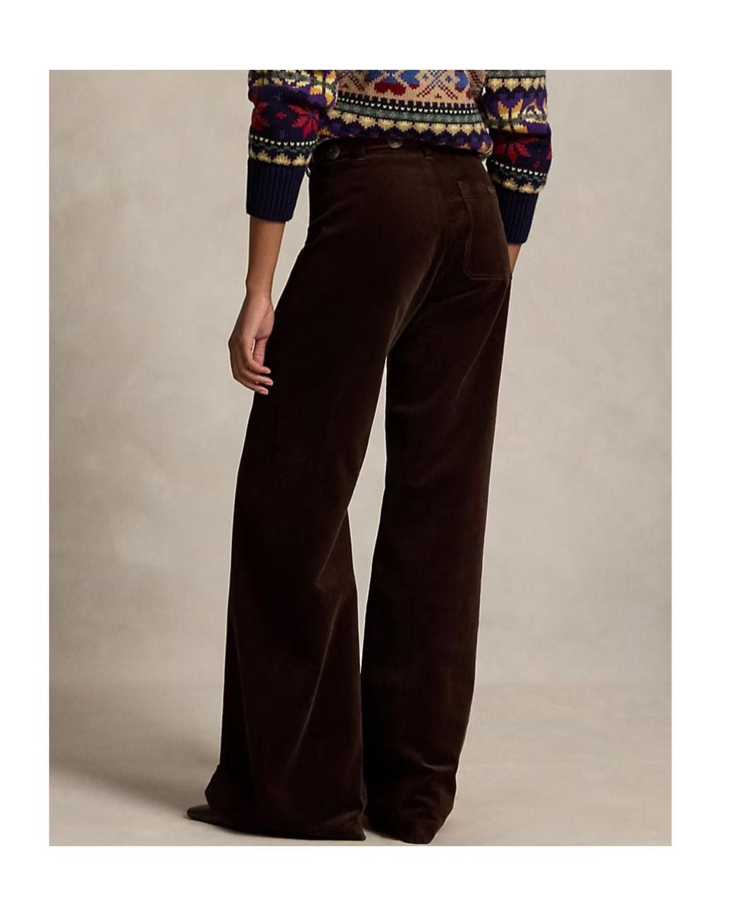 Polo Ralph Lauren Black Corduroy Wide-Leg Trousers