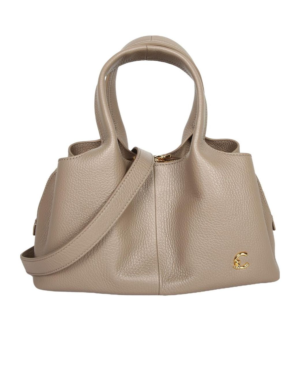 Coccinelle Natural Grained-Leather Tote Bag