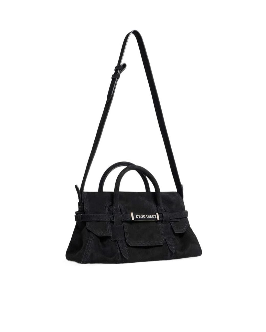 DSquared² Black Twin Suede Tote Bag