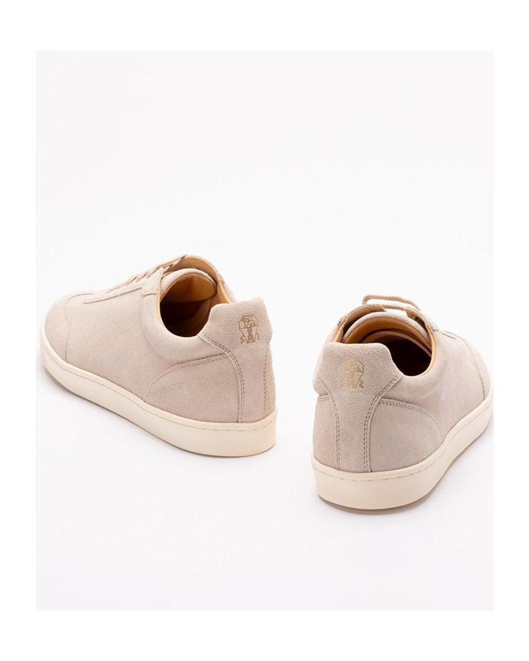Brunello Cucinelli Pink Round Toe Lace-Up Sneakers for men
