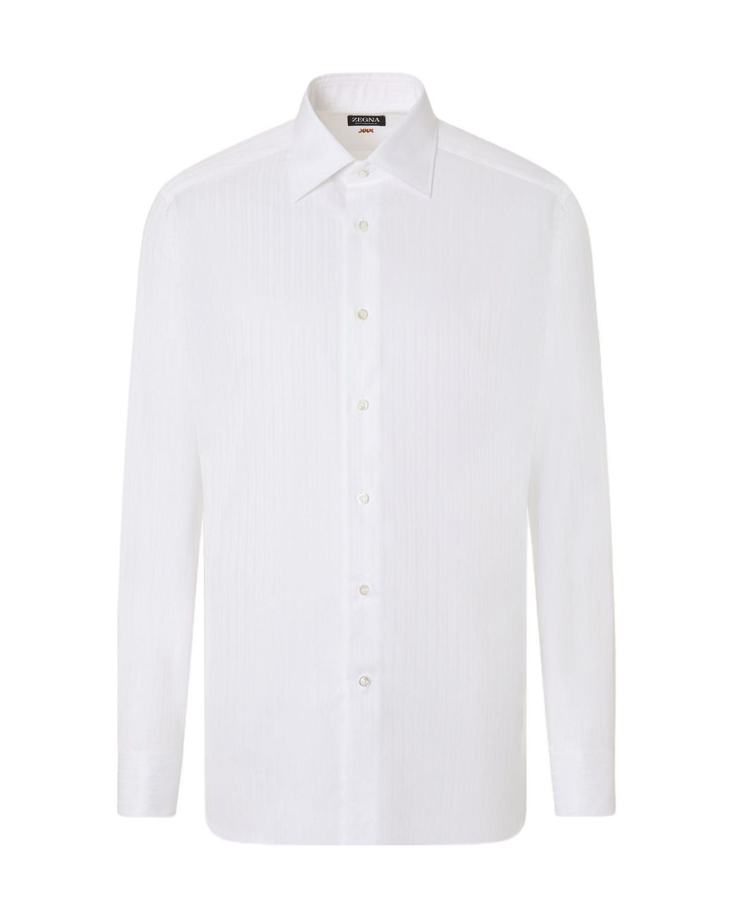 Zegna White Optical Structured Striped Centoventimila Cotton Shirt for men