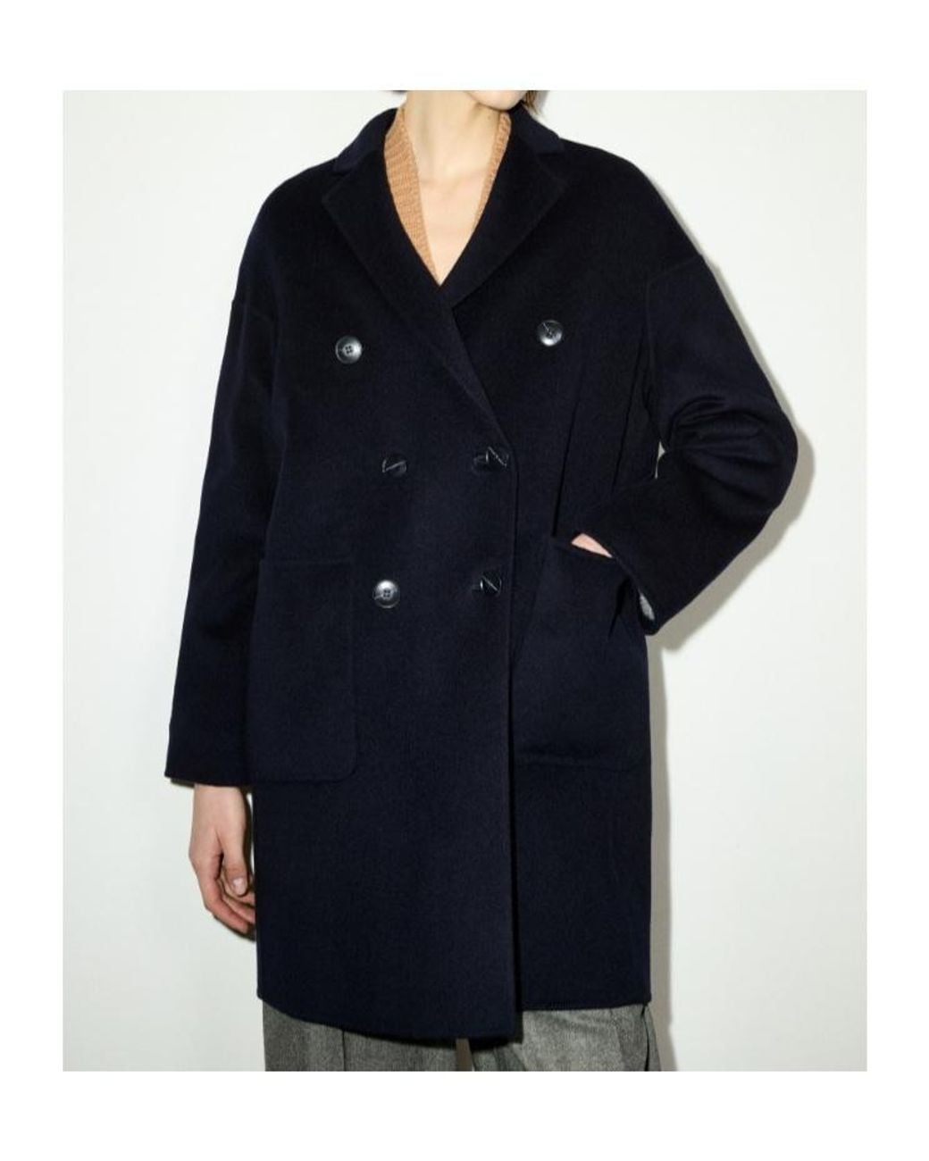 MAX&Co. Blue Double-Woven Wool Coat