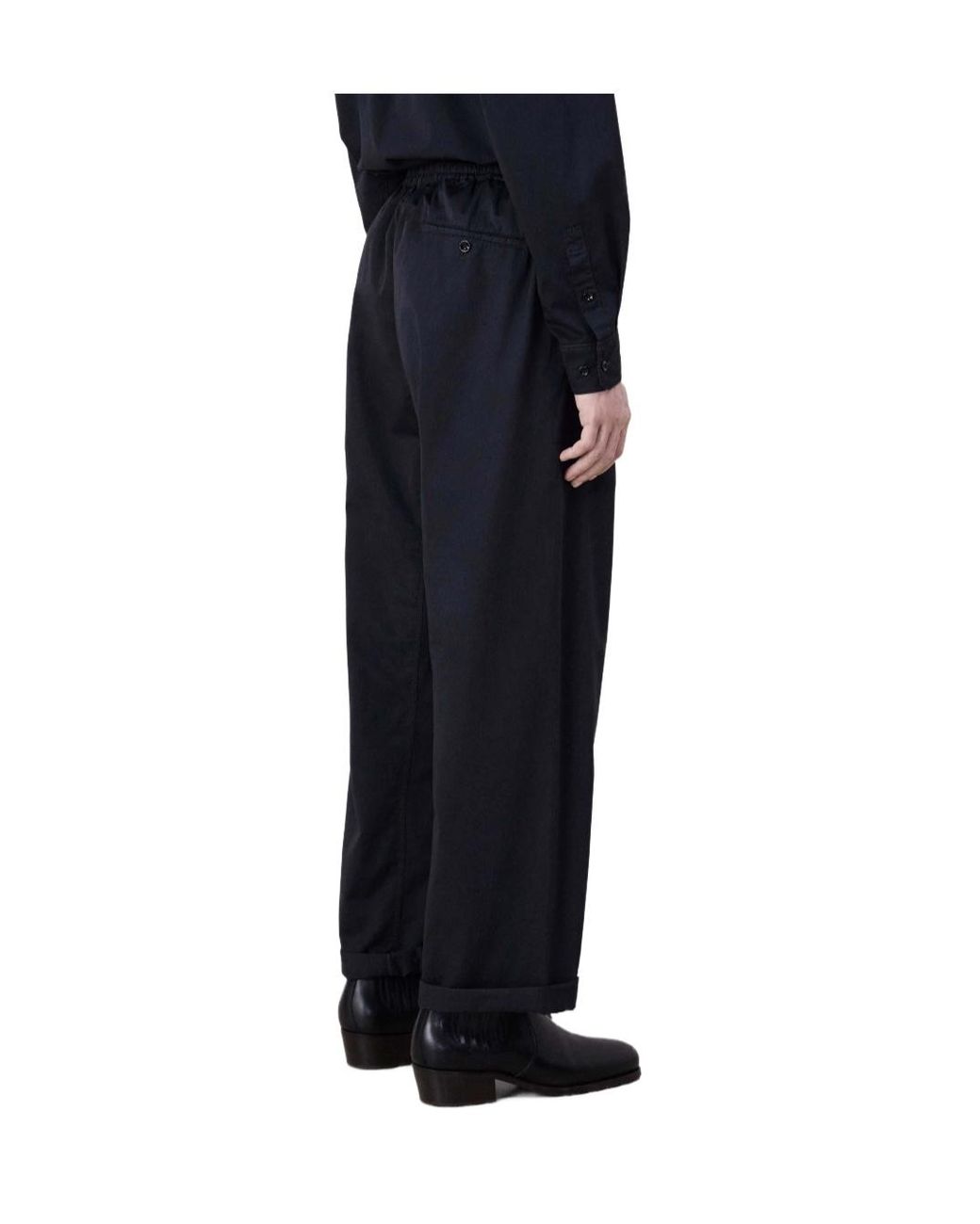Lemaire Blue Drawstring Straight-Leg Pants for men