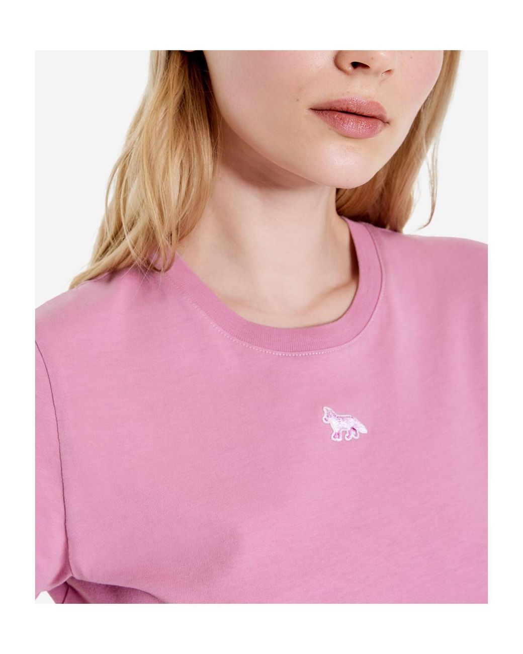 Maison Kitsuné Pink Maison Kitsuné Speedy Fox Patch Comfort T-Shirt