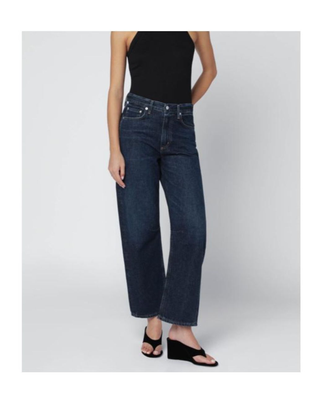 Citizens of Humanity Blue High-Rise Straight Jeans