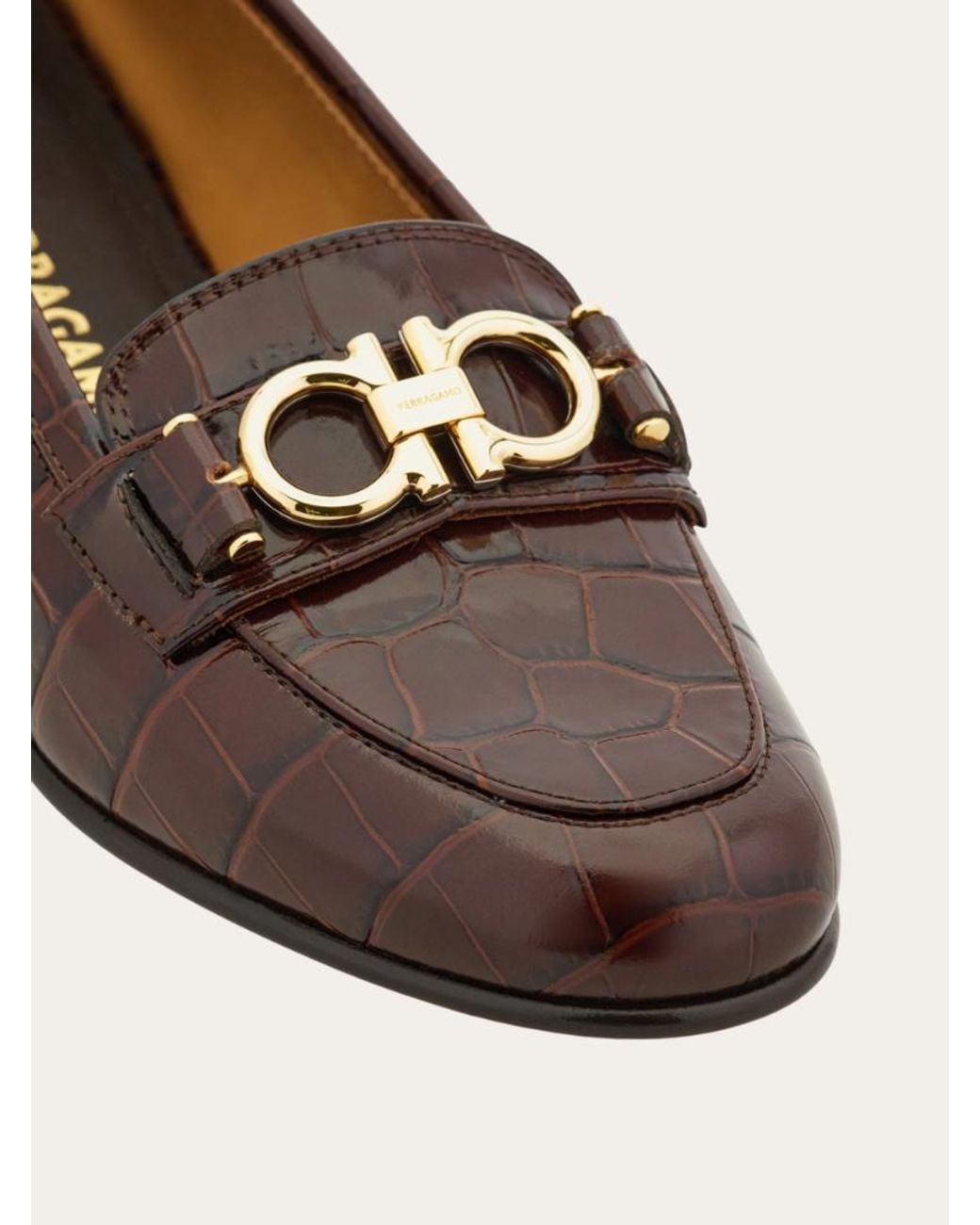 Ferragamo Brown Round-Toe Moccasins