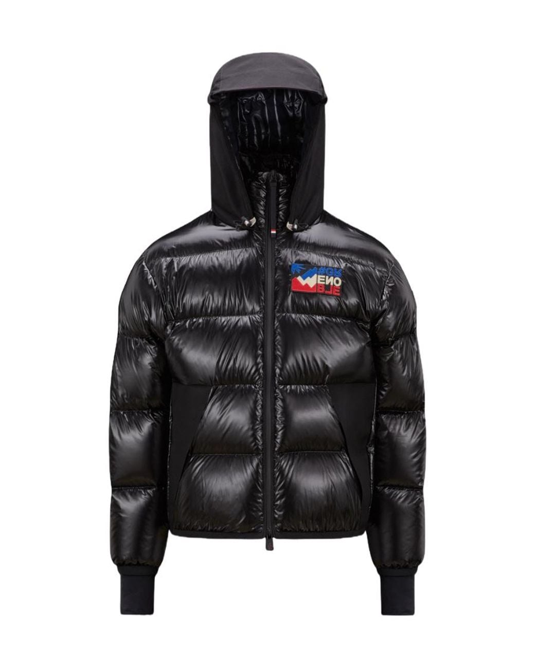 Moncler Black Grenoble Logo Patch Padded Down Jacket for men