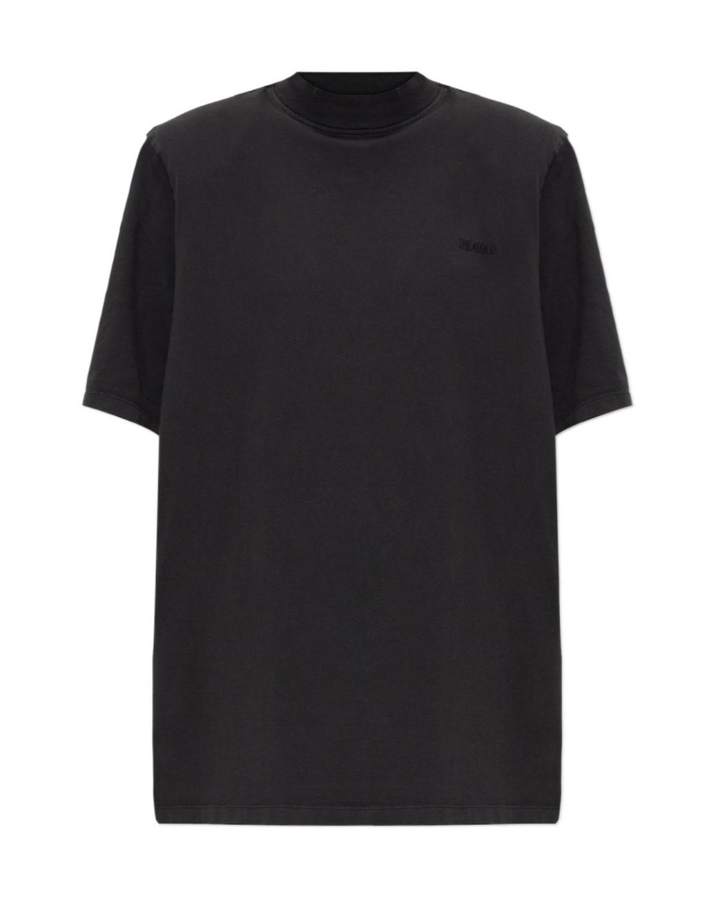 The Attico Black The Logo Embroidered Oversized T-Shirt