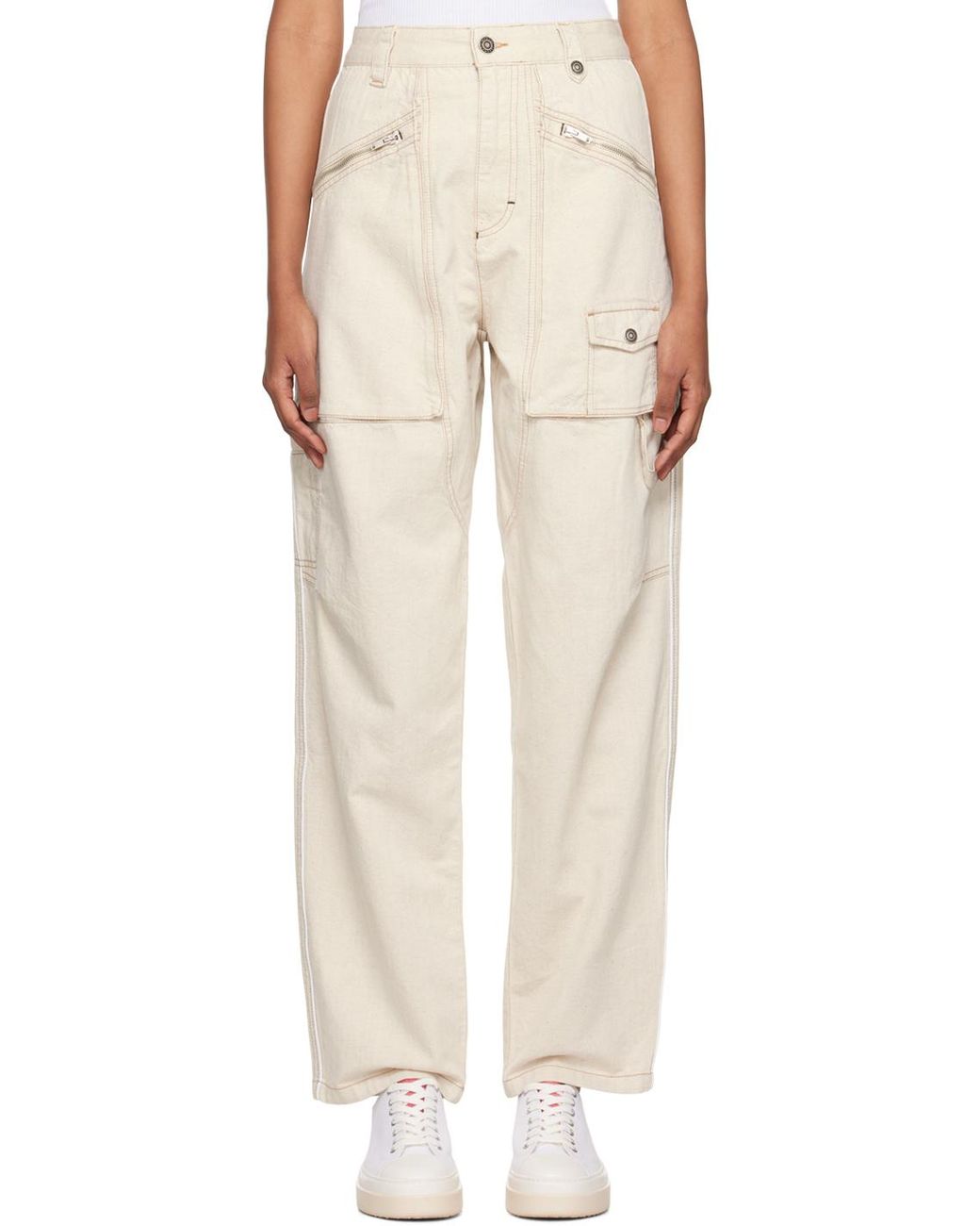 Isabel Marant Gray High Waist Zip Detailed Trousers