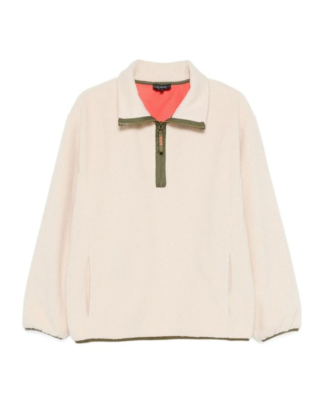 A.P.C. White Half-Zipped Sweatshirt for men