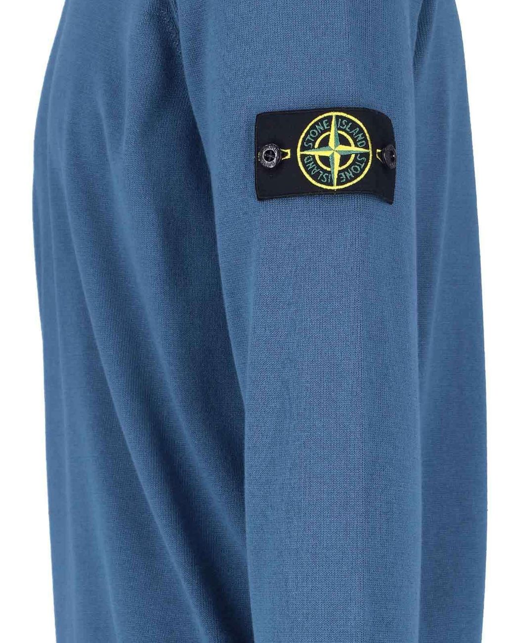 Stone Island Blue Logo Patch Knitted Jumper for men