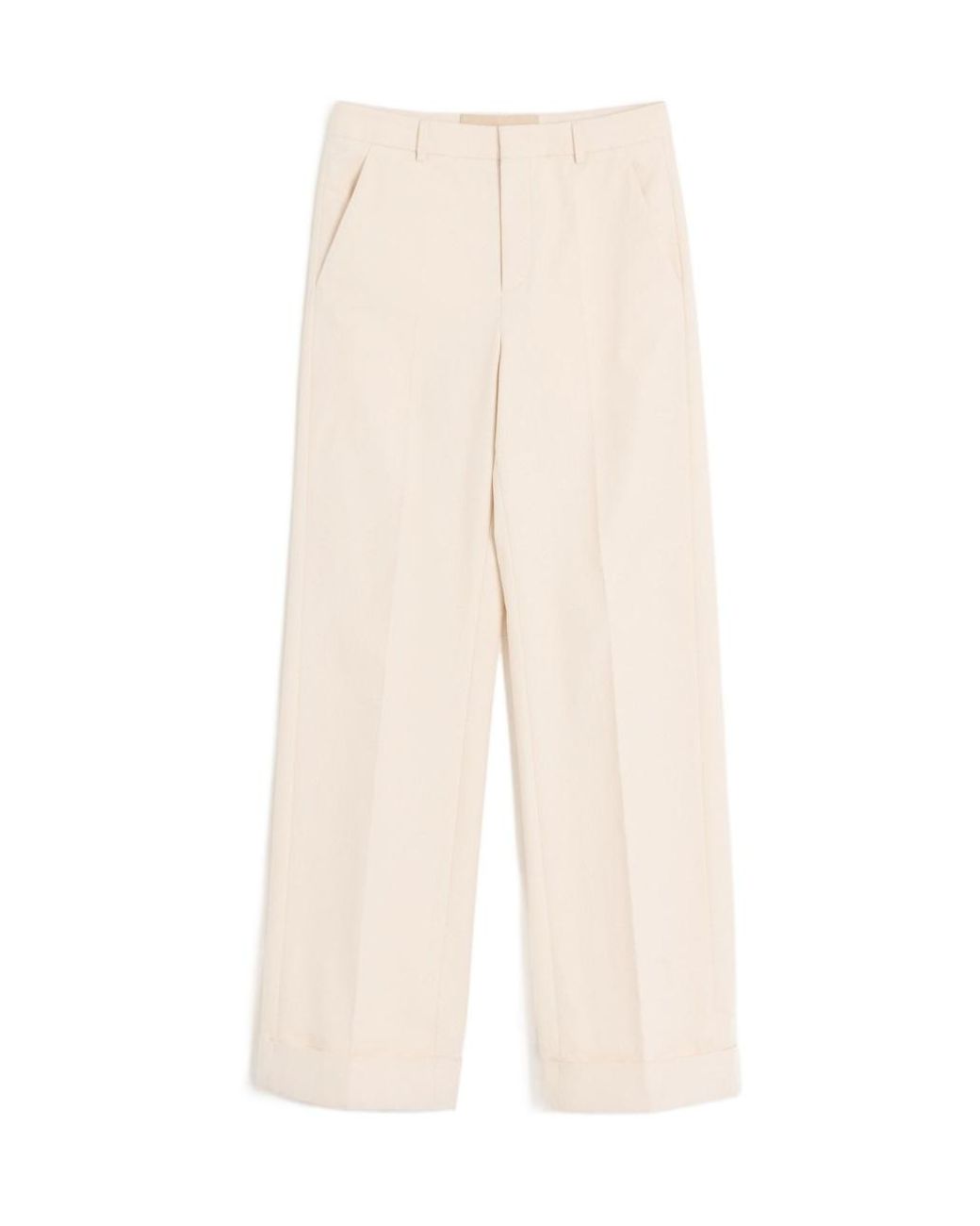Valentino White Turn-Up Hem Wide Leg Pants for men