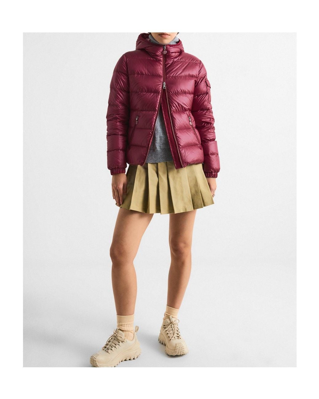Moncler Red Short Puffer Jacket
