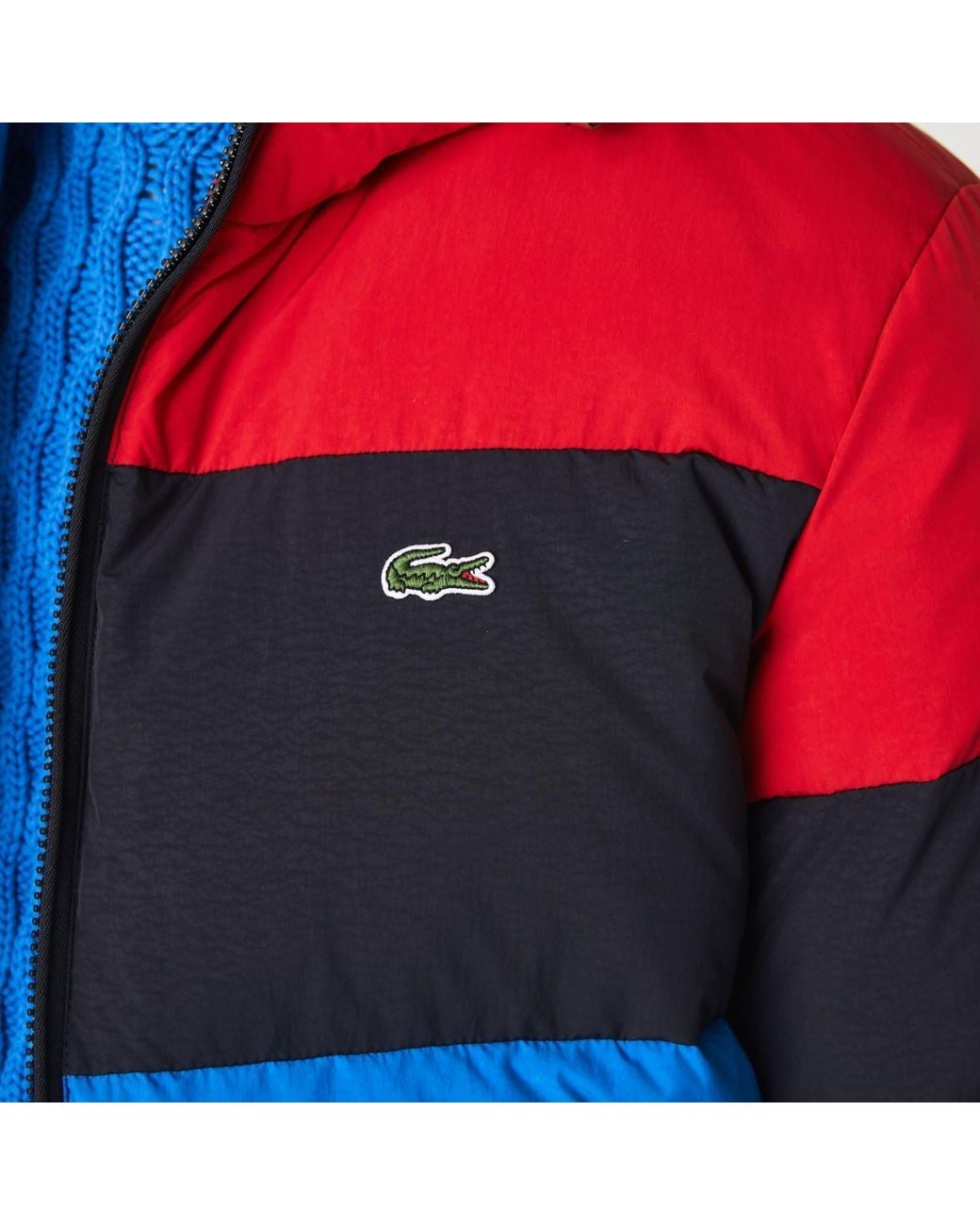 Lacoste Blue Lightweight Water-Resistant Puffer Jacket for men