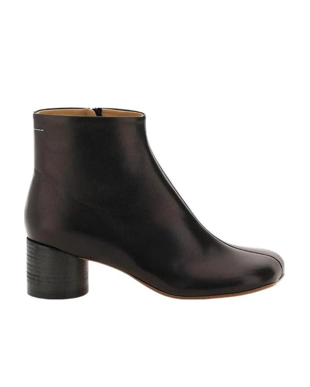 MM6 by Maison Margiela Black Square Toe Ankle Boots