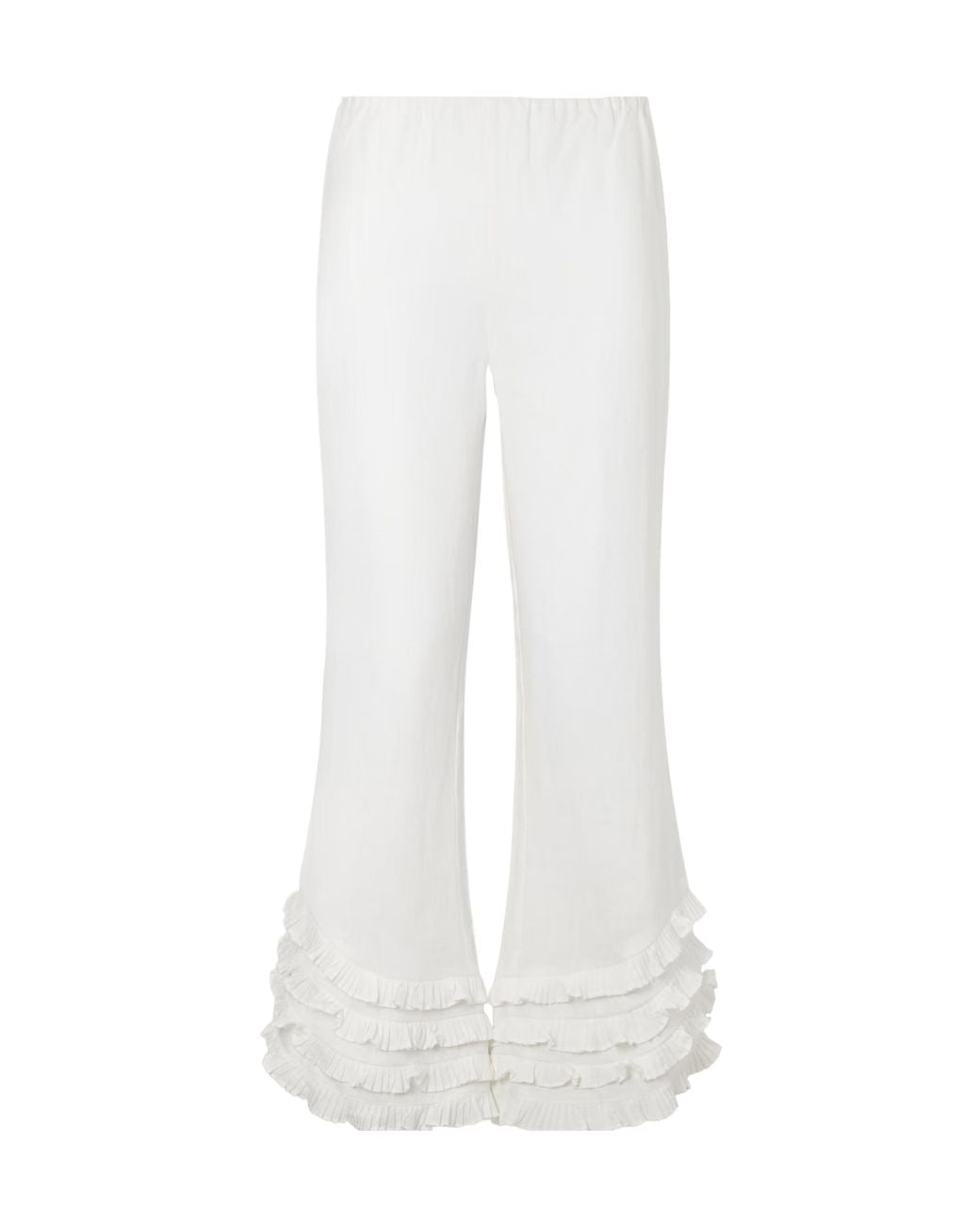 Posse White Ruffled Casual Pants