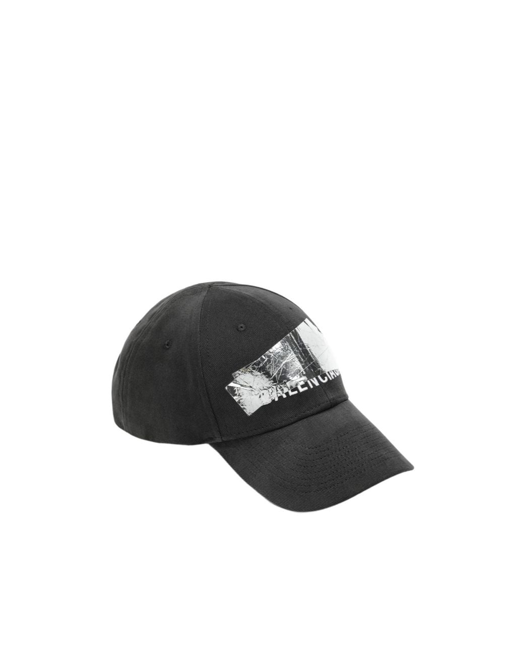Balenciaga Black Graphic Logo Patch Baseball Cap for men