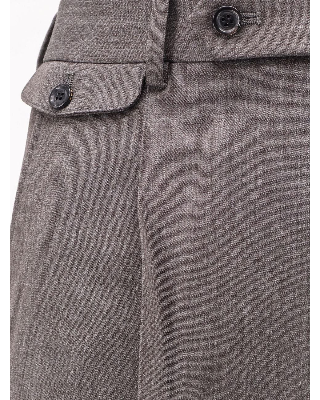 TONYWACK Gray Pleated Tailored Shorts for men