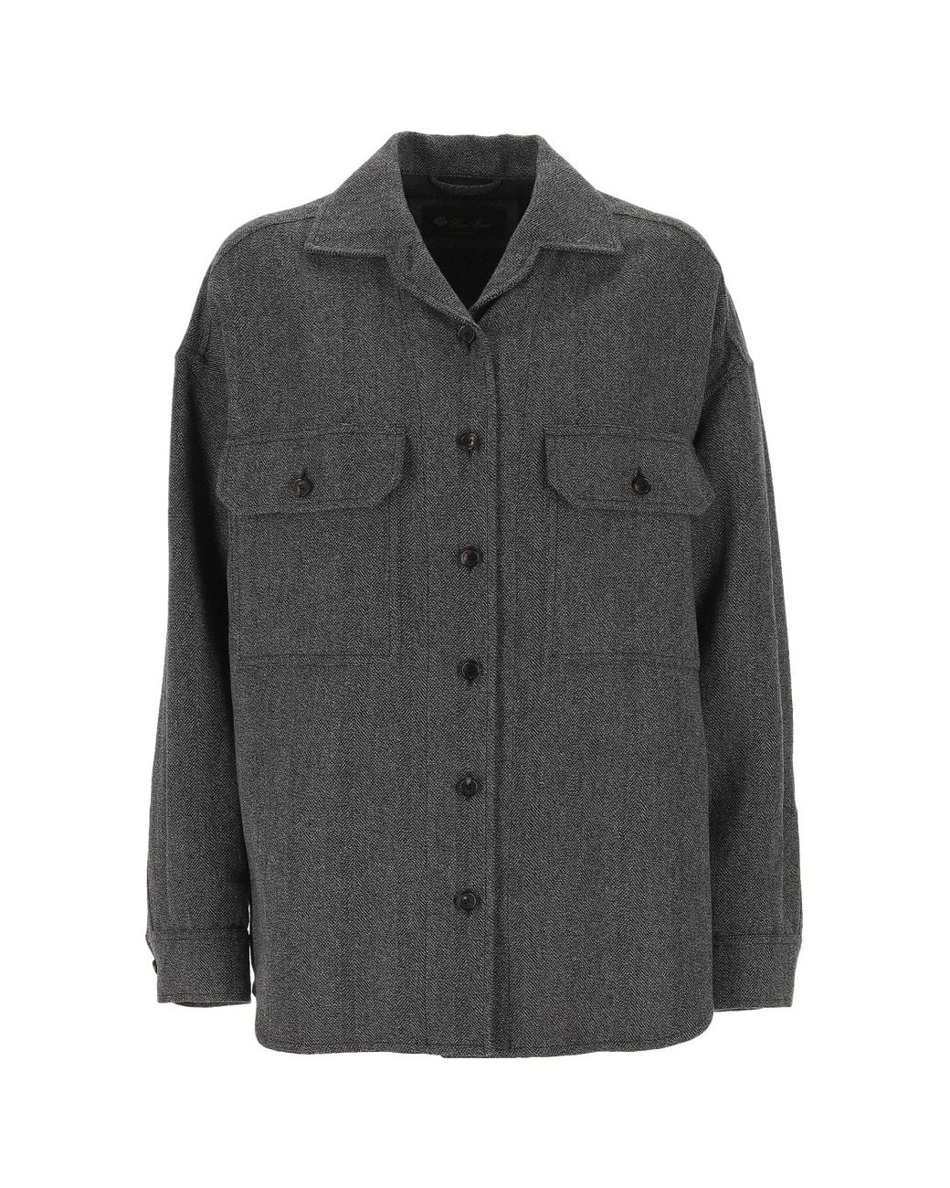 Loro Piana Gray Darby Buttoned Overshirt