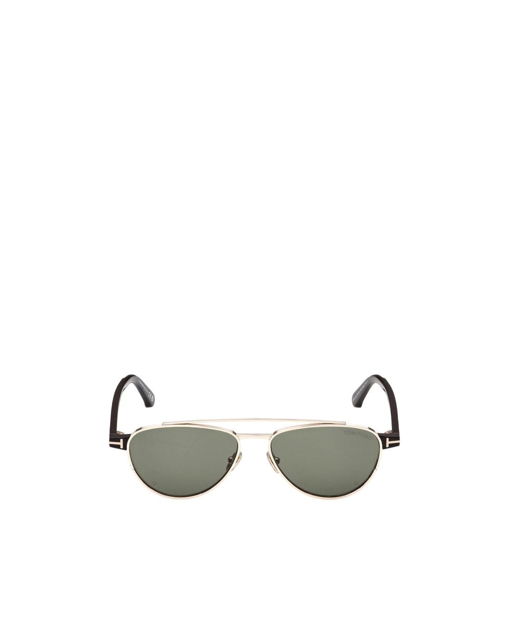 Tom Ford White Double Beam Pilot Sunglasses for men