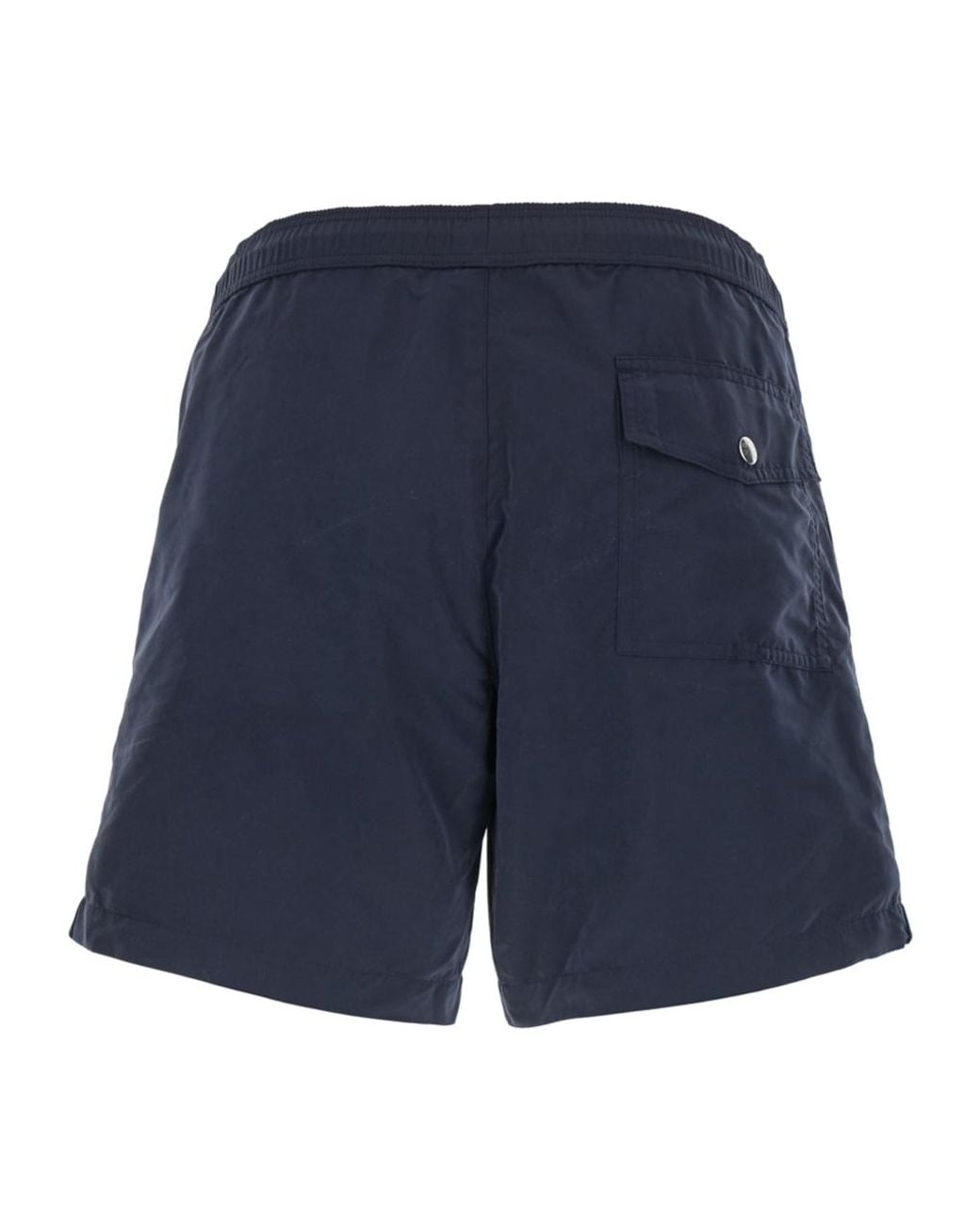 Moncler Blue Logo Patch Drawstring Swim Shorts for men