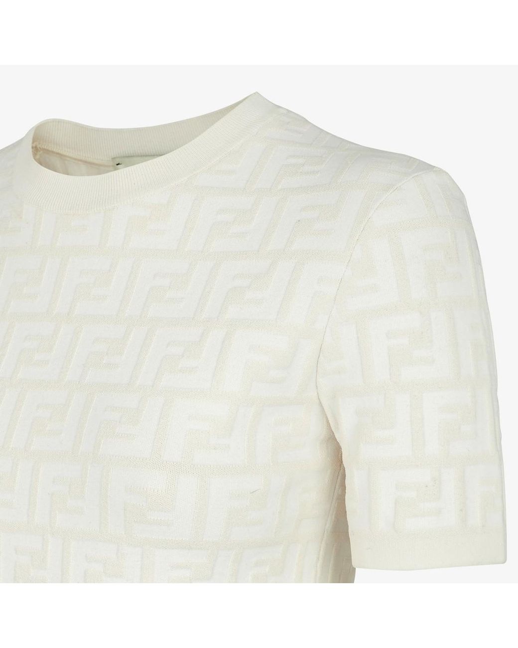 Fendi White Crewneck Short-Sleeved Jumper