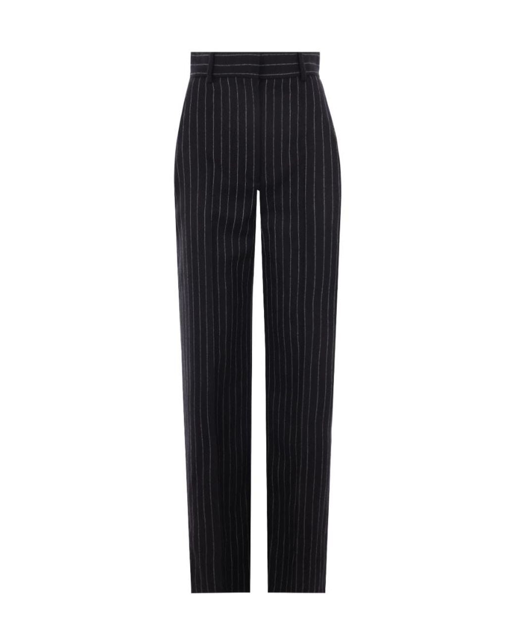 McQueen Blue High-Waisted Pleated Pants