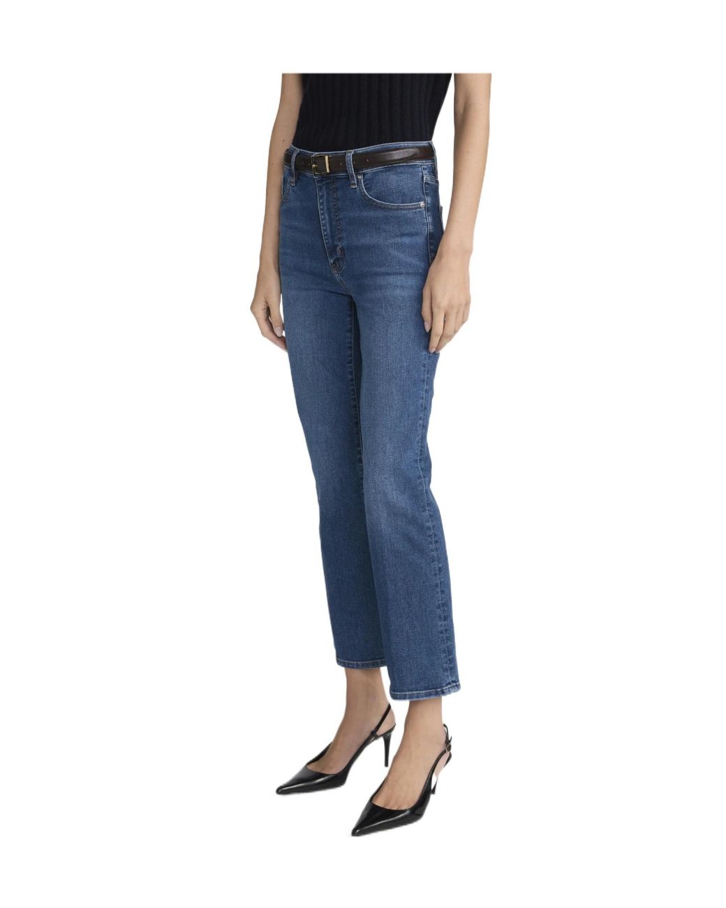 FRAME Blue Foxley Cropped Jeans