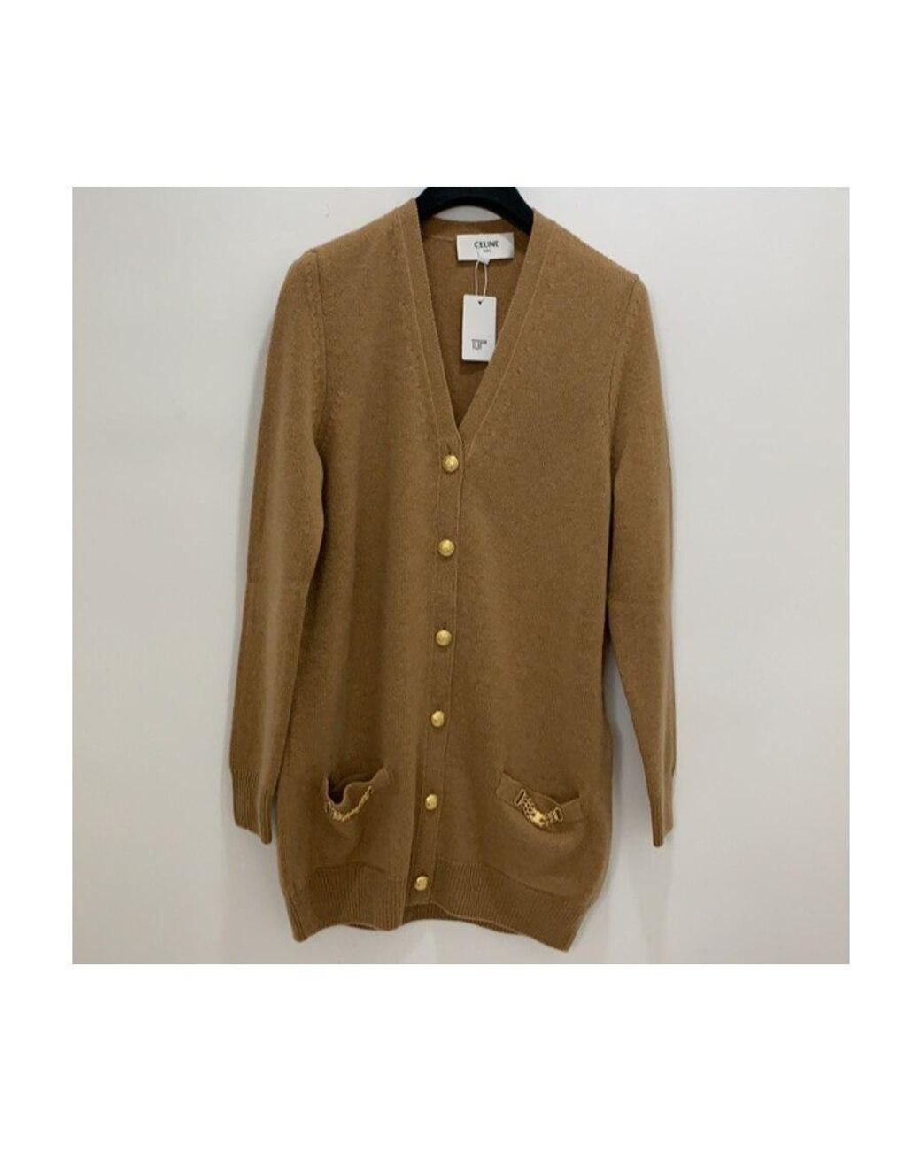 Céline Brown Signature Long Cardigan