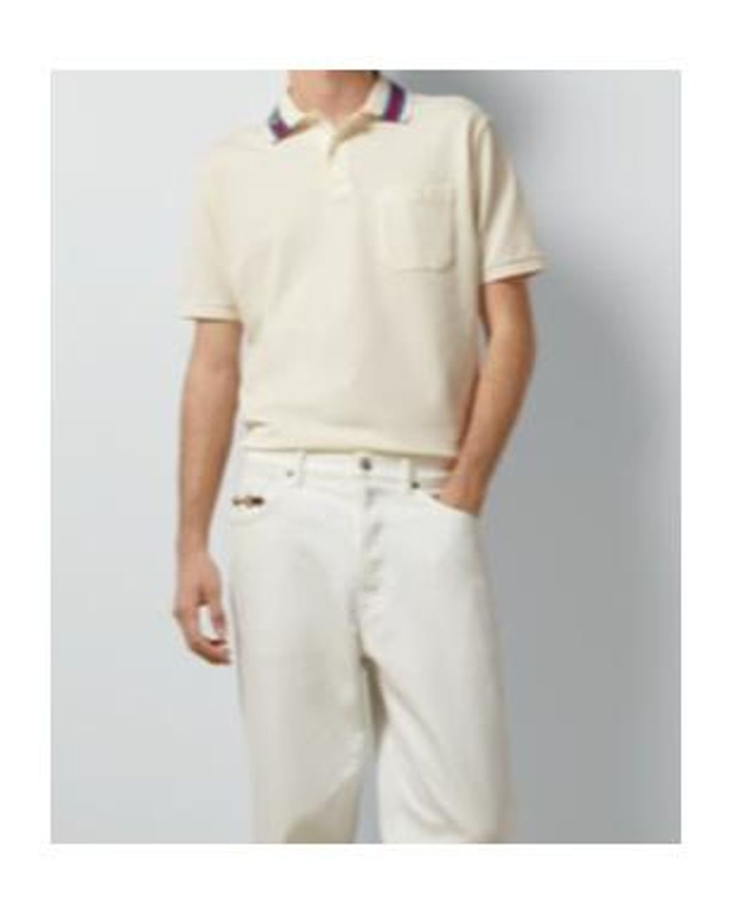 Gucci White Gg Cotton Polo Shirt for men