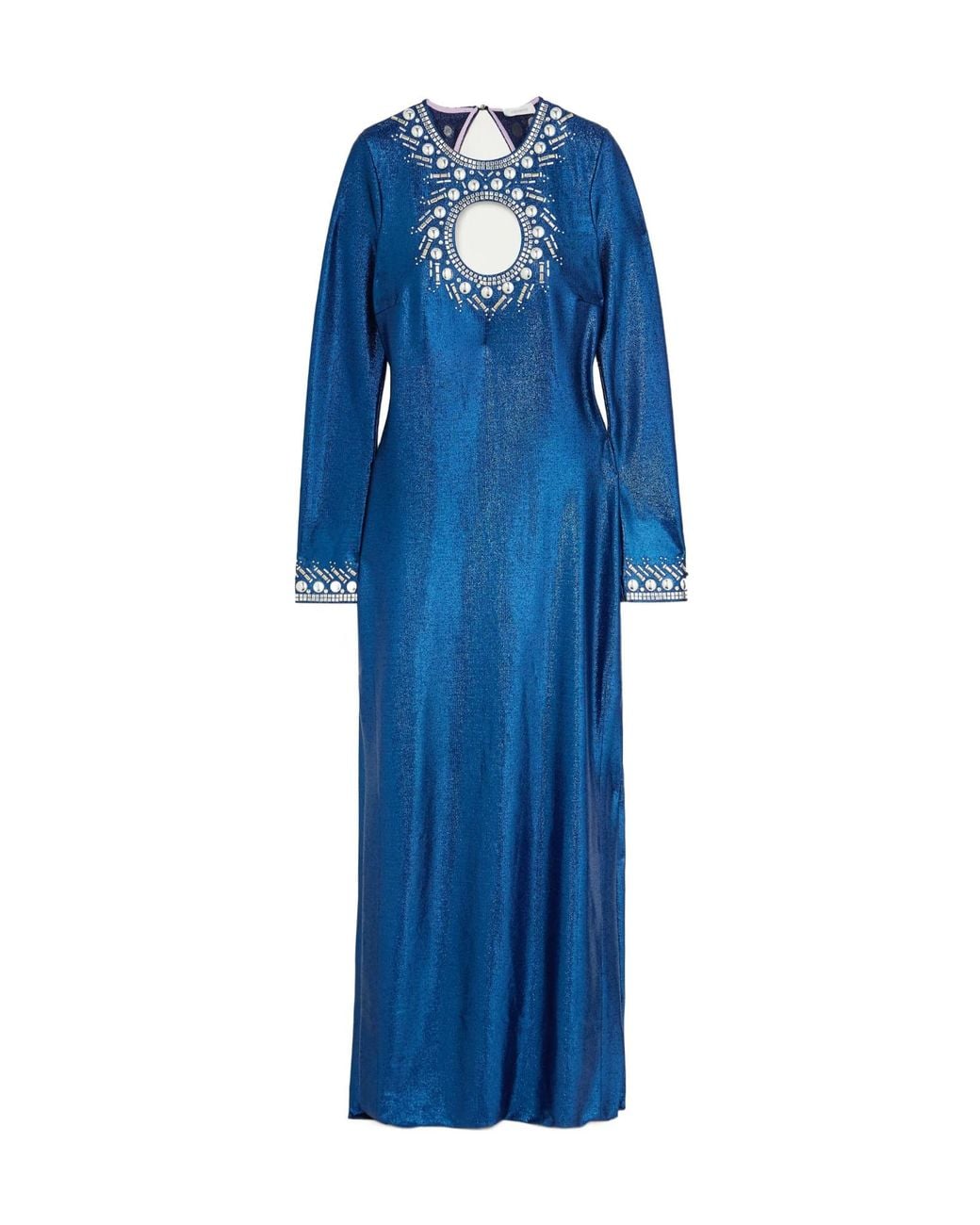 Rabanne Blue Hollow-Out Sequined Dress