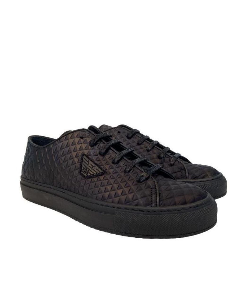 Emporio Armani Black Logo Casual Sneakers for men