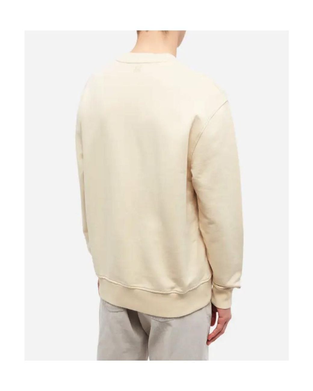 AMI Natural Logo Round Neck Sweater for men
