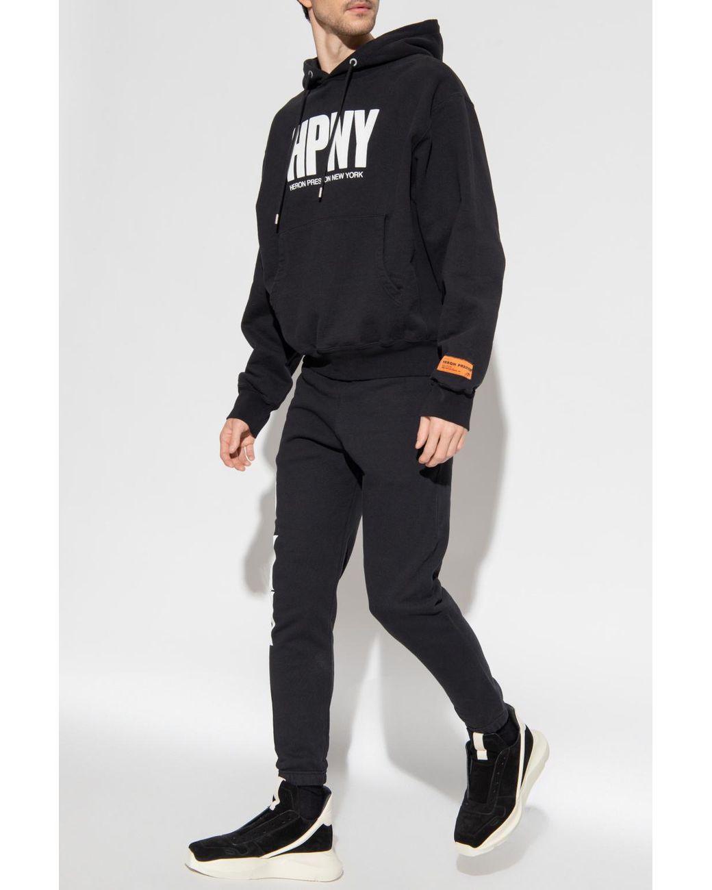 Heron Preston Black Logo Printed Sweatpants for men