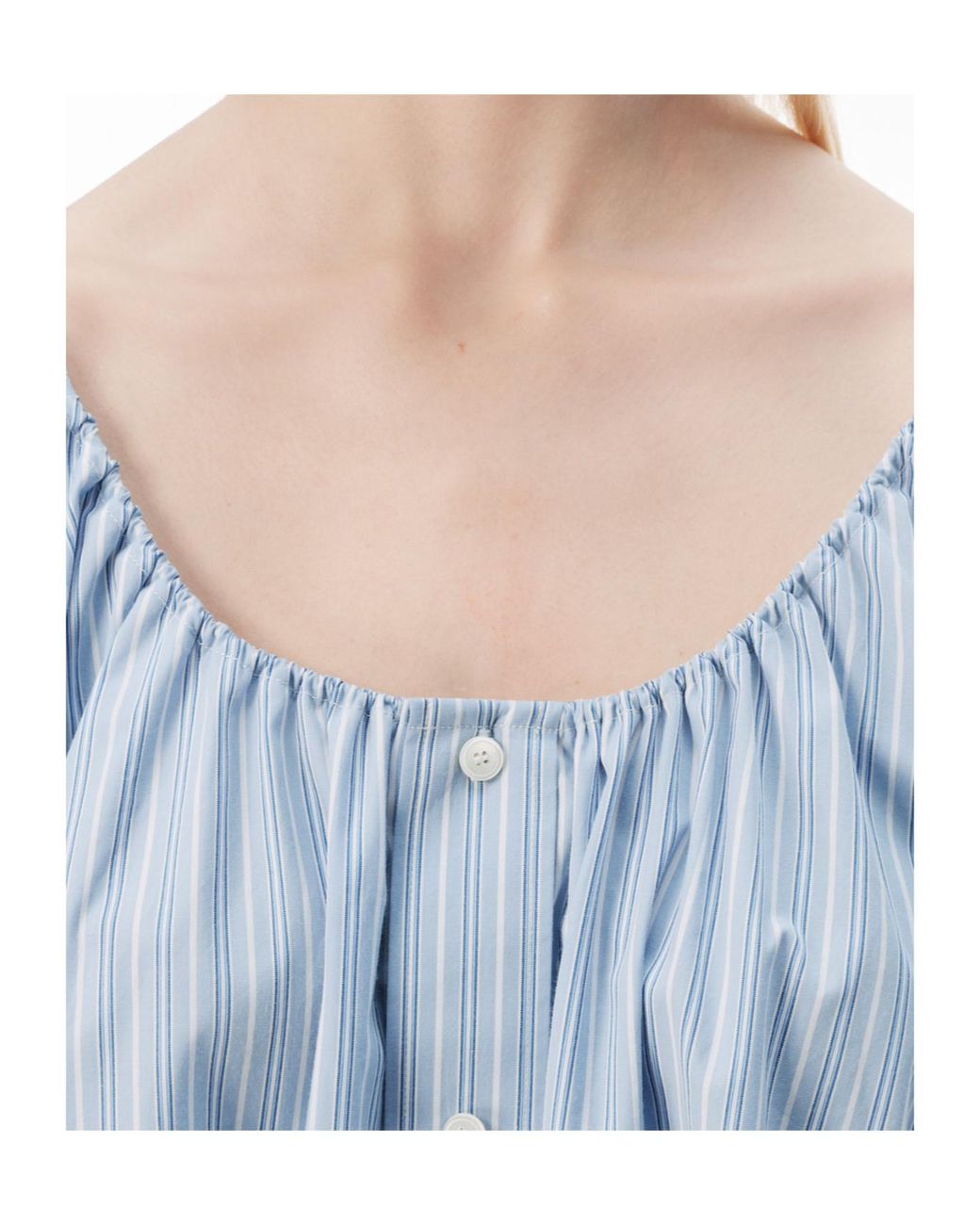 Alexander Wang Blue Bungee Scoop Neck Mini Shirt Dress