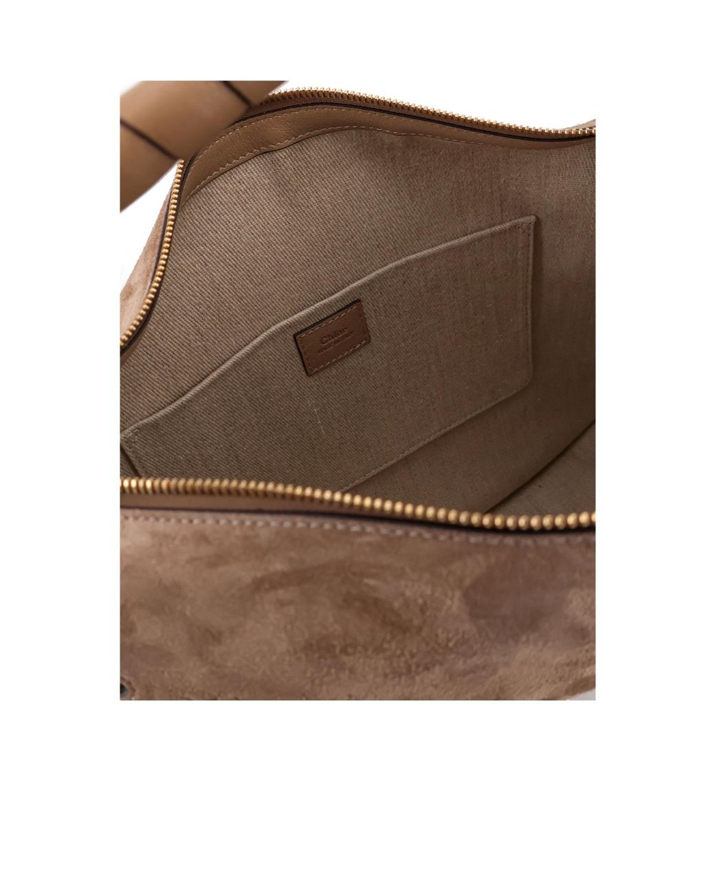 Chloé Brown Chloé Logo Debossed Foldover Top Tote Bag