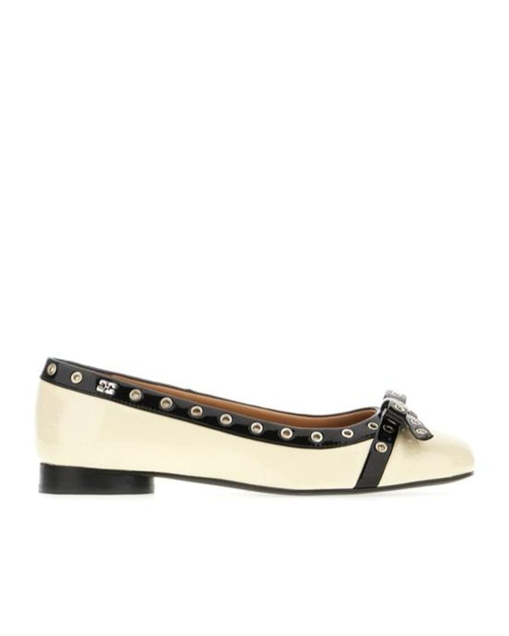 Ganni Natural Logo Flats