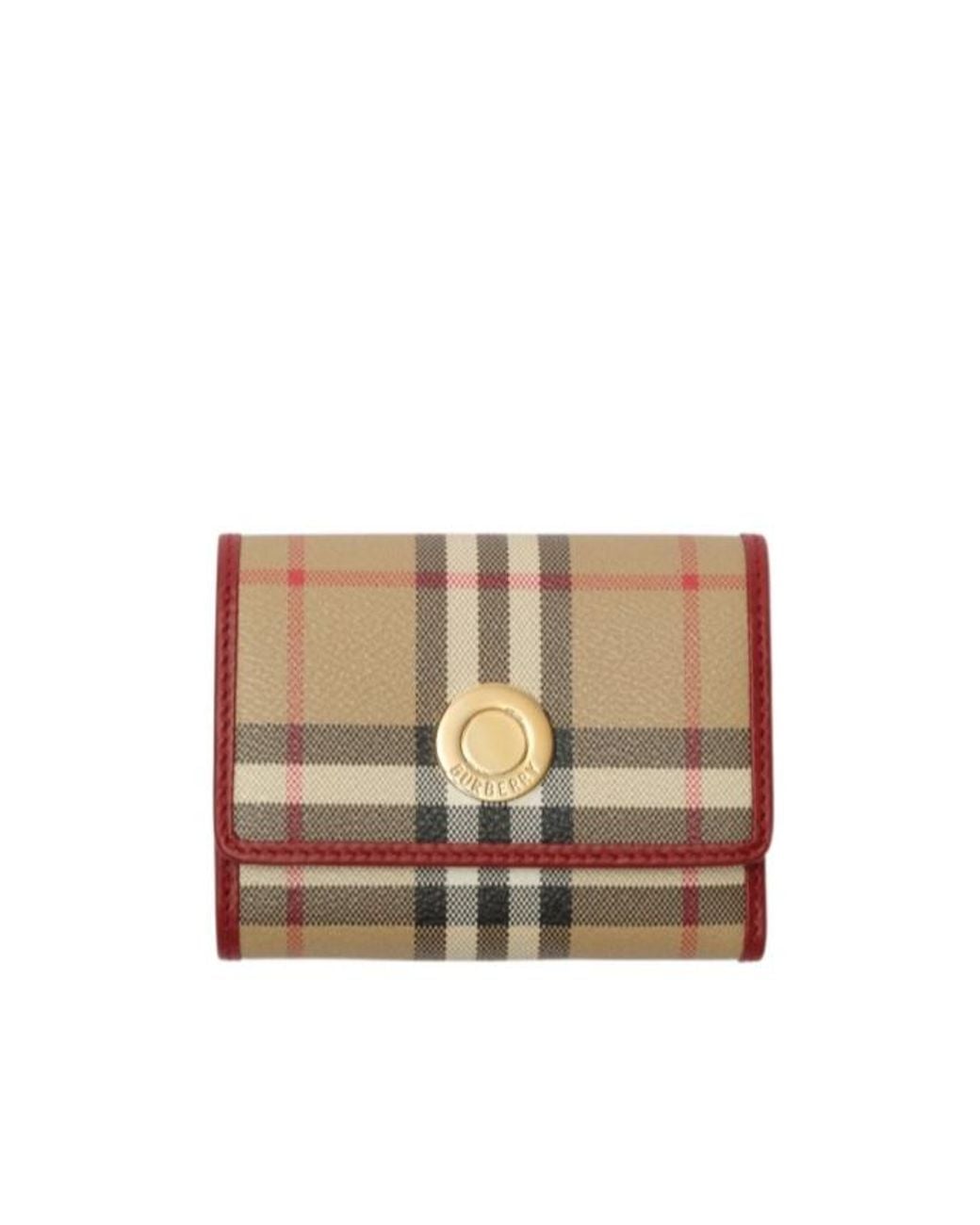 Burberry Natural Small Check Folding Wallet