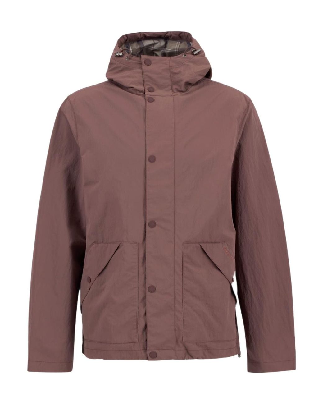 Barbour Brown Zippered Hooded Raincoat for men