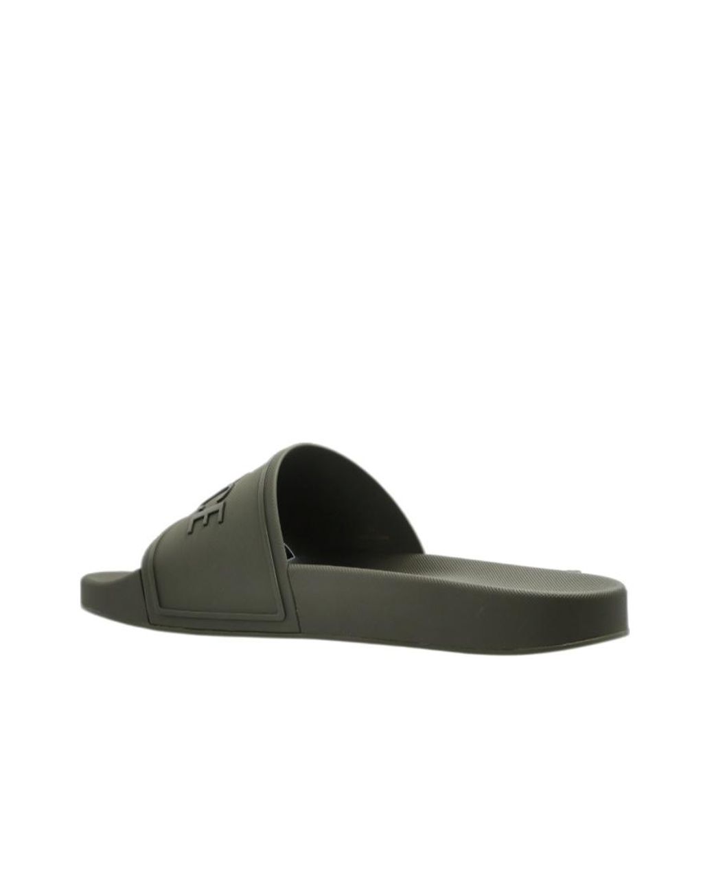 Versace Green Logo Raised Open-Toe Slippers for men