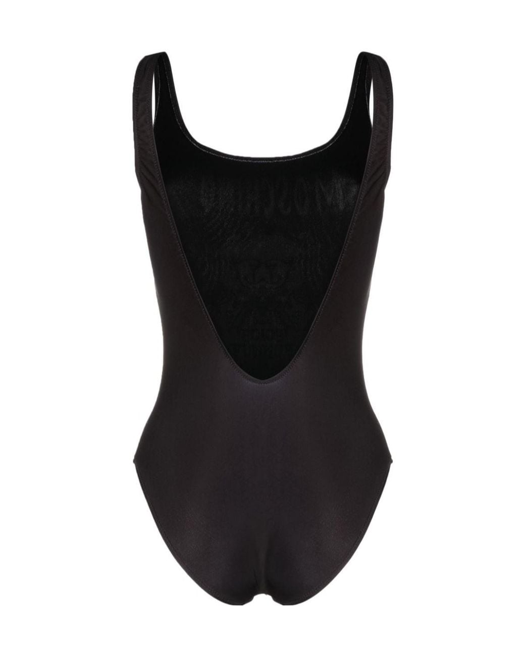 Moschino Black Teddy Bear One-Piece Swimsuit With Print