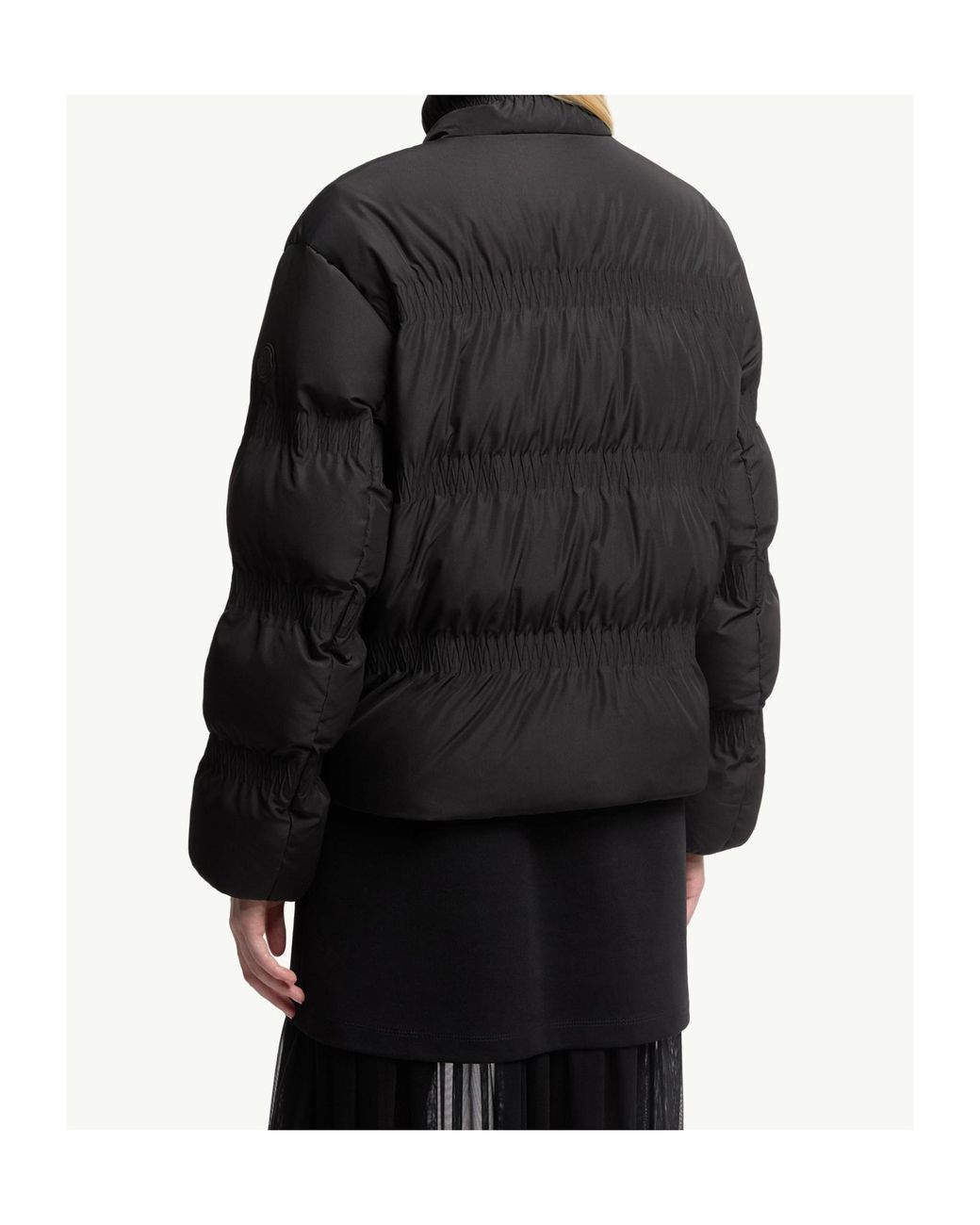 Moncler Black Ravignan Gather-Quilted Short Down Jacket