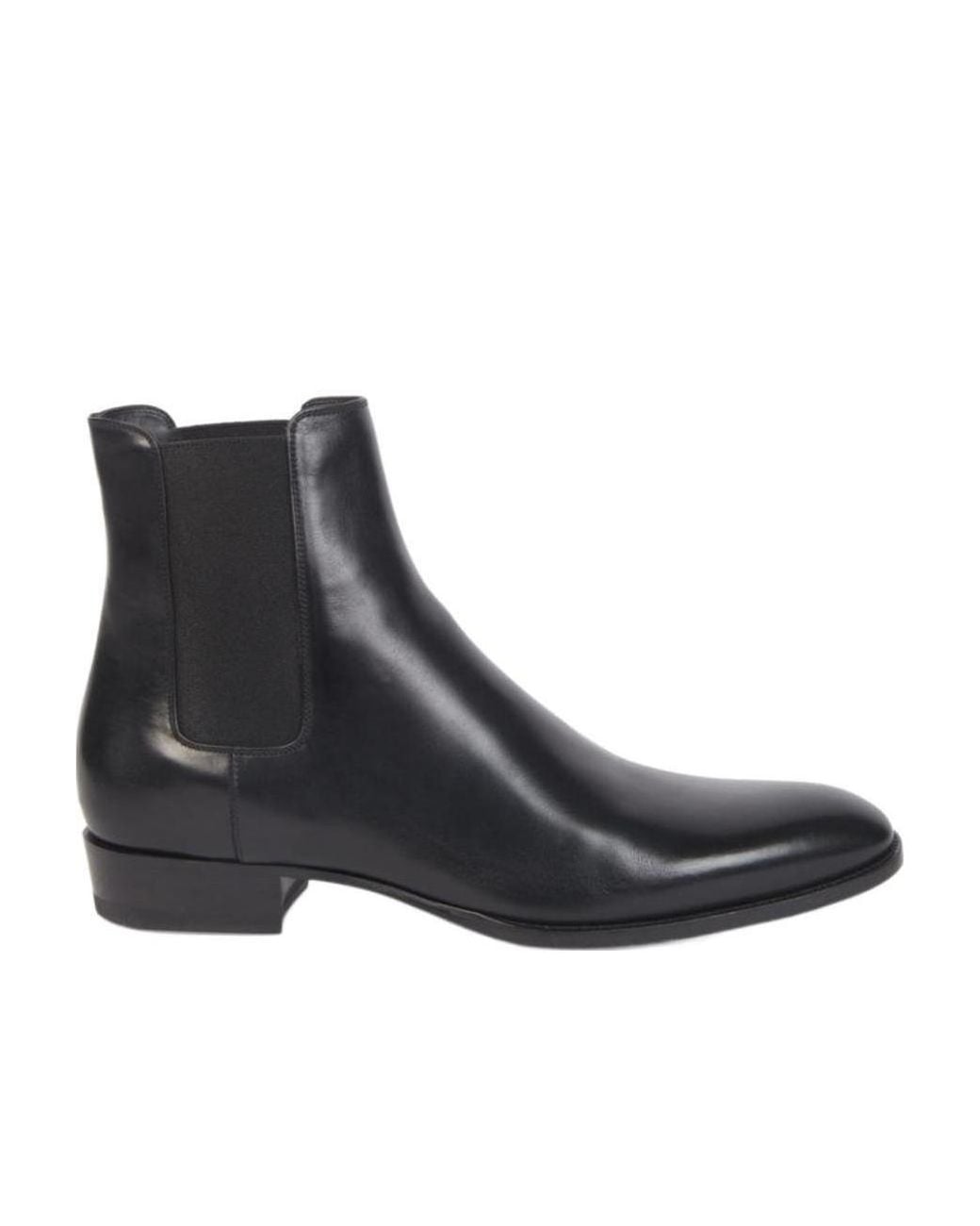 Saint Laurent Black ワイアット チェルシー ブーツ for men