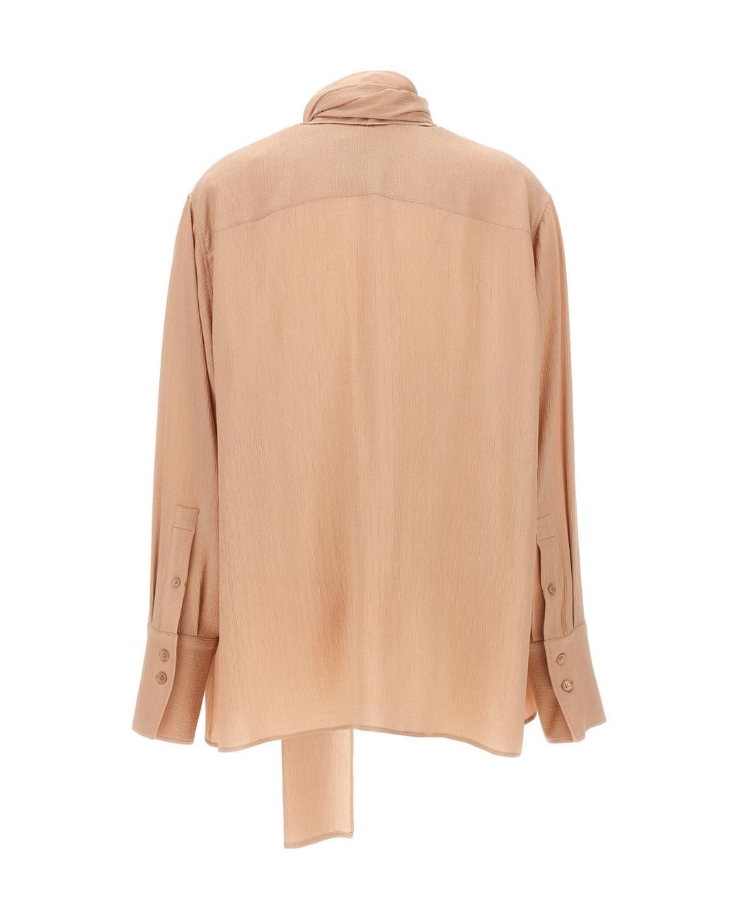 Givenchy Natural Pussy Bow Long-Sleeved Blouse