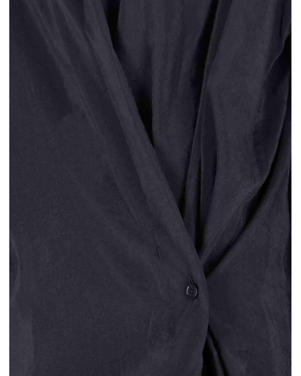 Lemaire Black Long-Sleeved Twisted Top