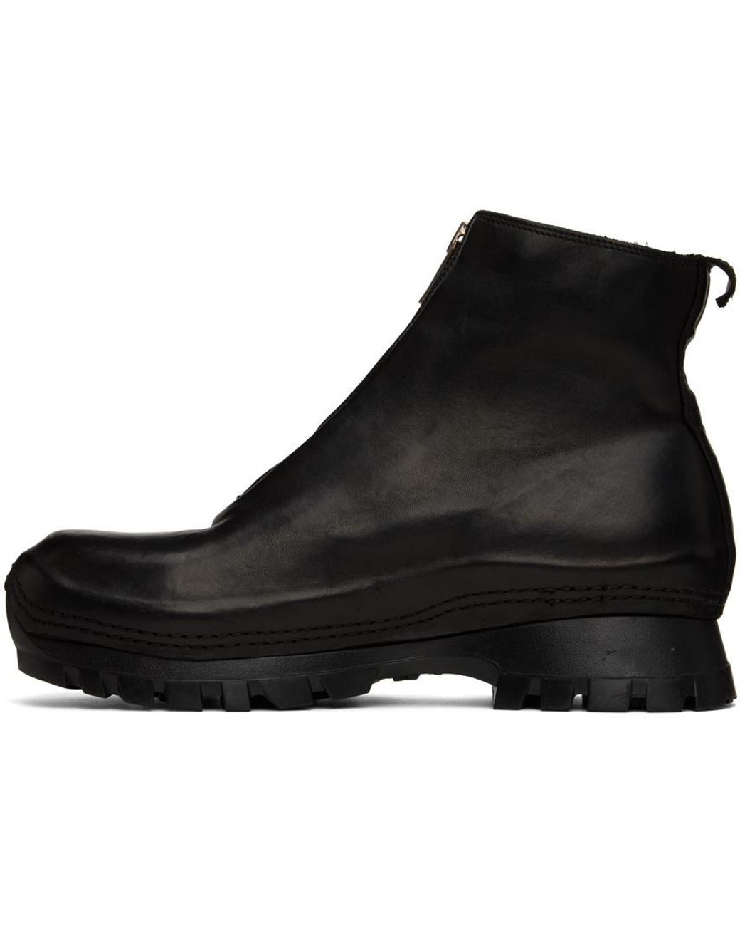 Guidi Black Zipped Ankle Boots for men