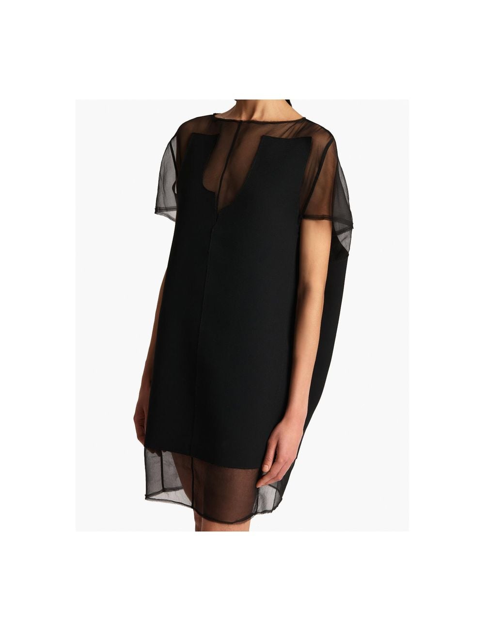 Khaite Black Winona Short Sleeved Mini Dress