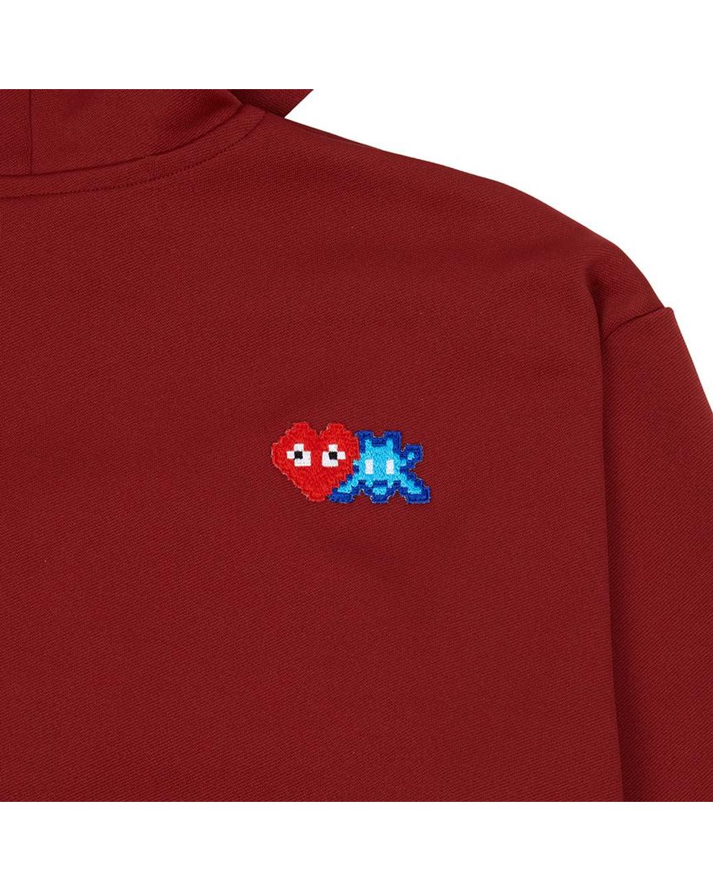 COMME DES GARÇONS PLAY Red X Invader Pixelated-Heart Hoodie for men