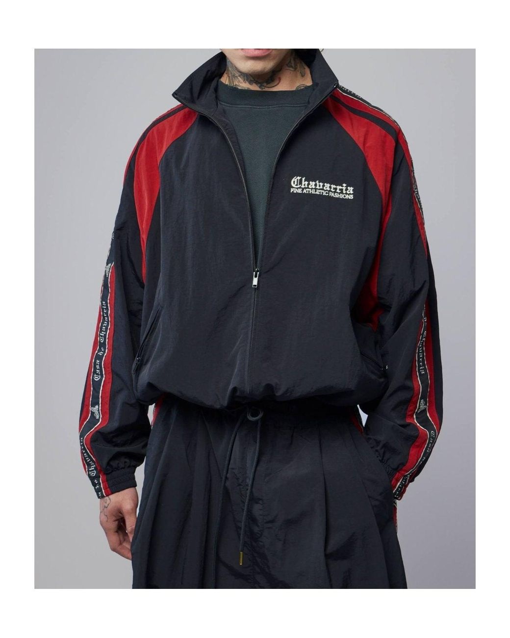 Willy Chavarria Black Logo Tape Track Jacket for men
