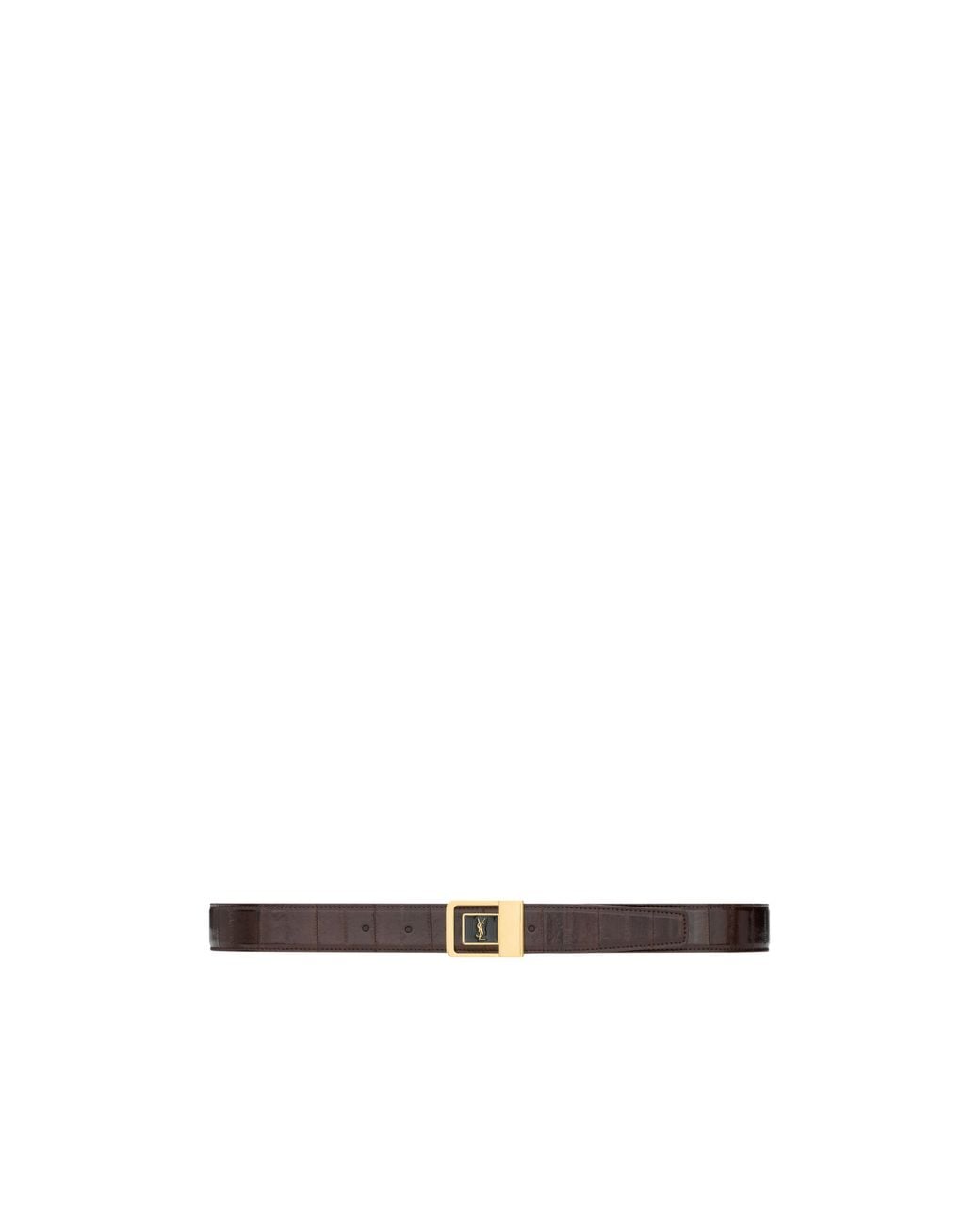 Saint Laurent White La 66 Buckle Belt